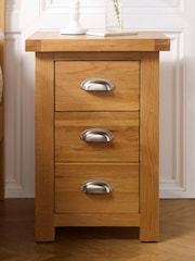 Birlea Oak Woburn 3 Drawer Bedside Table - Image 1 of 5