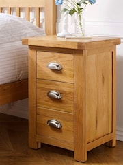 Birlea Oak Woburn 3 Drawer Bedside Table - Image 2 of 5