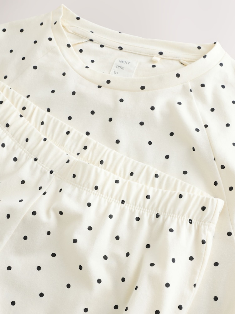 Black/White Spot Long Sleeve Pyjamas - Image 3 of 3 Black/White Spot Long Sleeve Pyjamas - Image 3 of 3