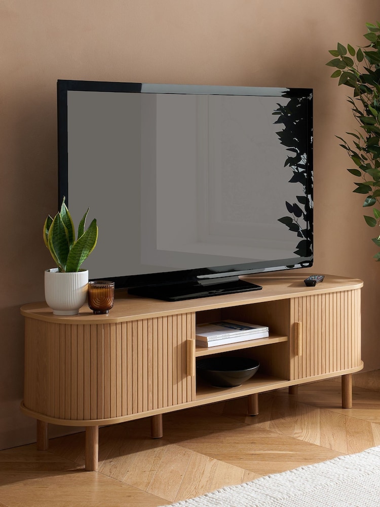 Birlea Oak Axel Fluted TV Unit - Image 2 of 9
