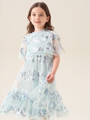 Angel & Rocket Green Delta Mint Sequin Bow Mesh Dress - Image 1 of 5