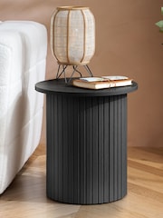 Birlea Black Axel Fluted Side Table - Image 1 of 7