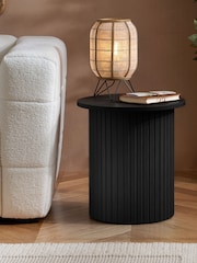 Birlea Black Axel Fluted Side Table - Image 2 of 7