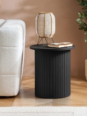 Birlea Black Axel Fluted Side Table - Image 3 of 7