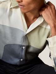 Reiss Felix Abstract-Print Long-Sleeve Shirt - Imagen 4 de 8