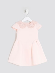 River Island Pink Girls Collar Bow Back Dress - Image 1 of 4