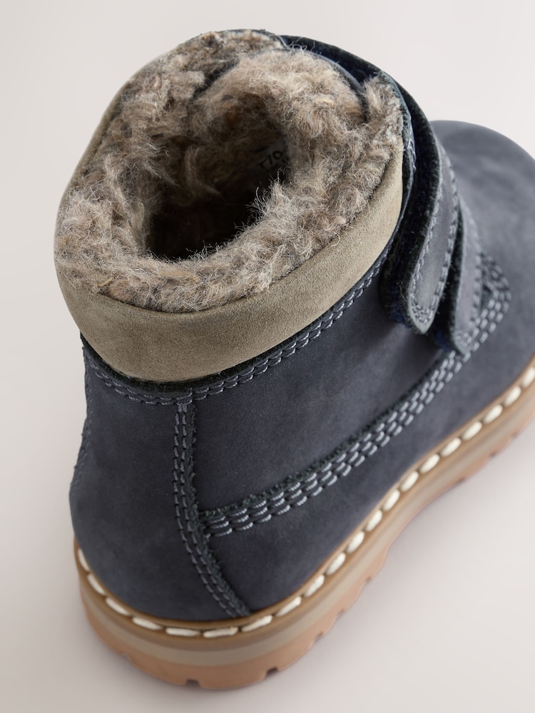 Blue Navy Wide Fit (G) Leather Thermal Thinsulate™ Lined Touch Fastening Work Boots - Image 5 of 5 Blue Navy Wide Fit (G) Leather Thermal Thinsulate™ Lined Touch Fastening Work Boots - Image 5 of 5