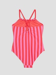 River Island Girls Stripe Charm Belt Swimsuit - Imagen 2 de 5
