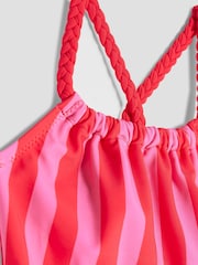 River Island Girls Stripe Charm Belt Swimsuit - Imagen 5 de 5