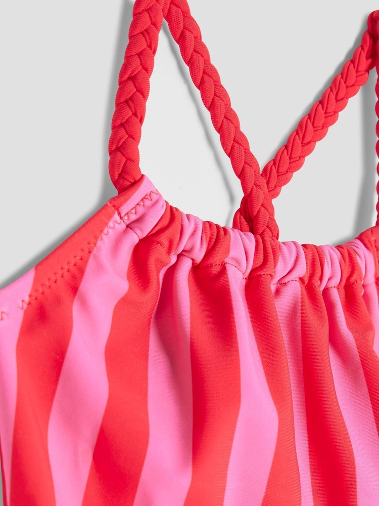 River Island Girls Stripe Charm Belt Swimsuit - Imagen 5 de 5