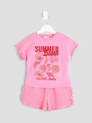 River Island Pink Shell T-Shirt Runner Set - Image 1 of 5