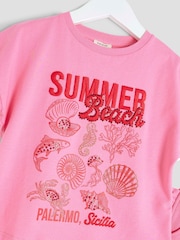 River Island Pink Shell T-Shirt Runner Set - Image 5 of 5