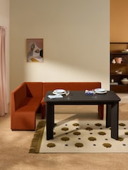 MADE.COM Rust Red Velvet Tova Left Hand Corner Dining Table and Bench Set - Image 1 of 7