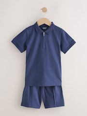 أزرق داكن - Short Sleeve Polo Shirt and Shorts Set (3-16yrs) - صورة 1 من 6