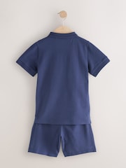 أزرق داكن - Short Sleeve Polo Shirt and Shorts Set (3-16yrs) - صورة 2 من 6