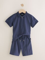 أزرق داكن - Short Sleeve Polo Shirt and Shorts Set (3-16yrs) - صورة 3 من 6