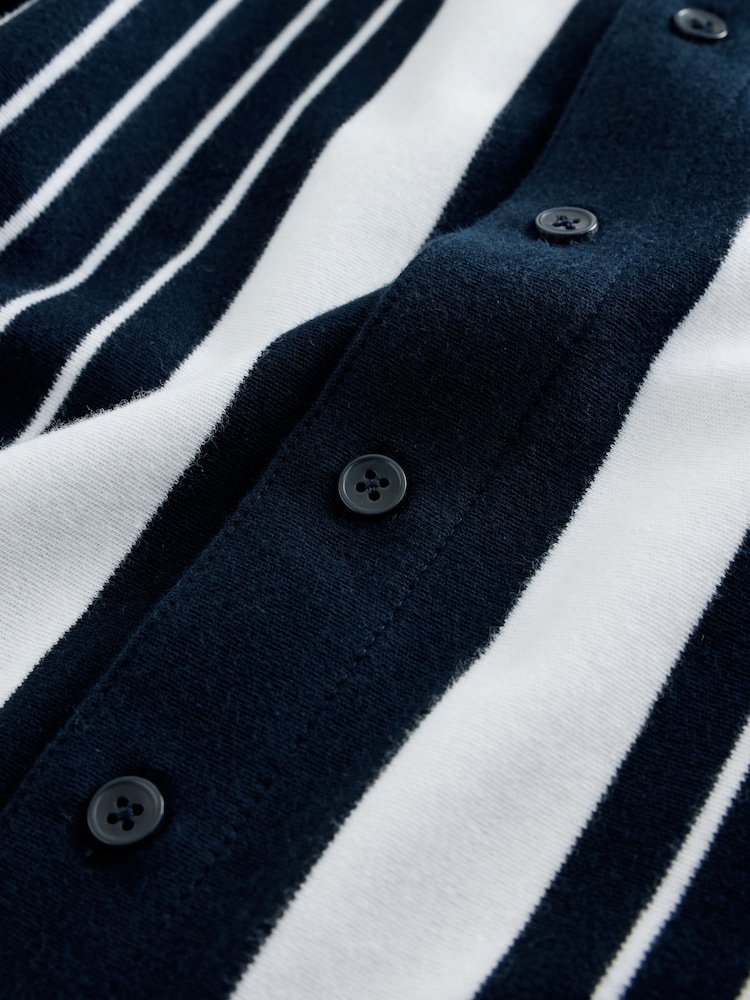 Azul marino/blanco - Vertical Stripe Short Sleeve Jersey Shirt (3-16yrs) - Imagen 7 de 7