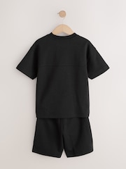 Black Relaxed Fit Heavyweight T-Shirt and Shorts Set (3-16yrs) - Image 7 of 9