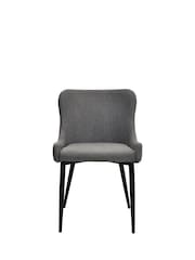 Bentley Designs Set of 2 Grey Rubens Upholstered Dining Chairs - Image 2 of 5