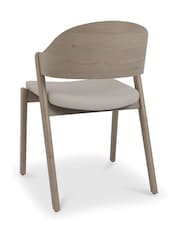 Bentley Designs Set of 2 Grey Oiled Oak Vega Bonded Leather Dining Chairs - Image 4 of 6