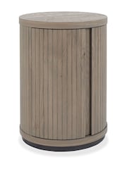 Bentley Designs Grey Oiled Oak Vega Round Side Table - Image 3 of 5