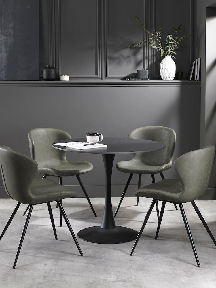 Bentley Designs White Mason Sintered Stone Circular Dining Table - Image 1 of 4
