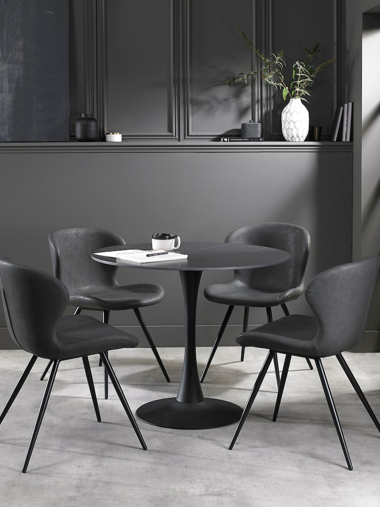 Bentley Designs White Mason Sintered Stone Circular Dining Table - Image 2 of 4