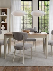 Bentley Designs Scandi Oak Soft Grey Larsen 6-8 Seater Extendable Dining Table - Image 1 of 5