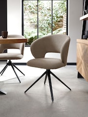 Bentley Designs Beige Stella Swivel Dining Chair Single - Image 1 of 6