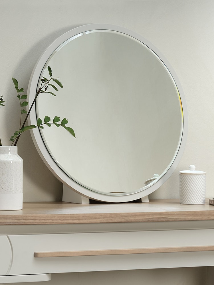 Bentley Designs Scandi Oak Soft Grey Larsen Vanity Mirror - Image 1 of 5