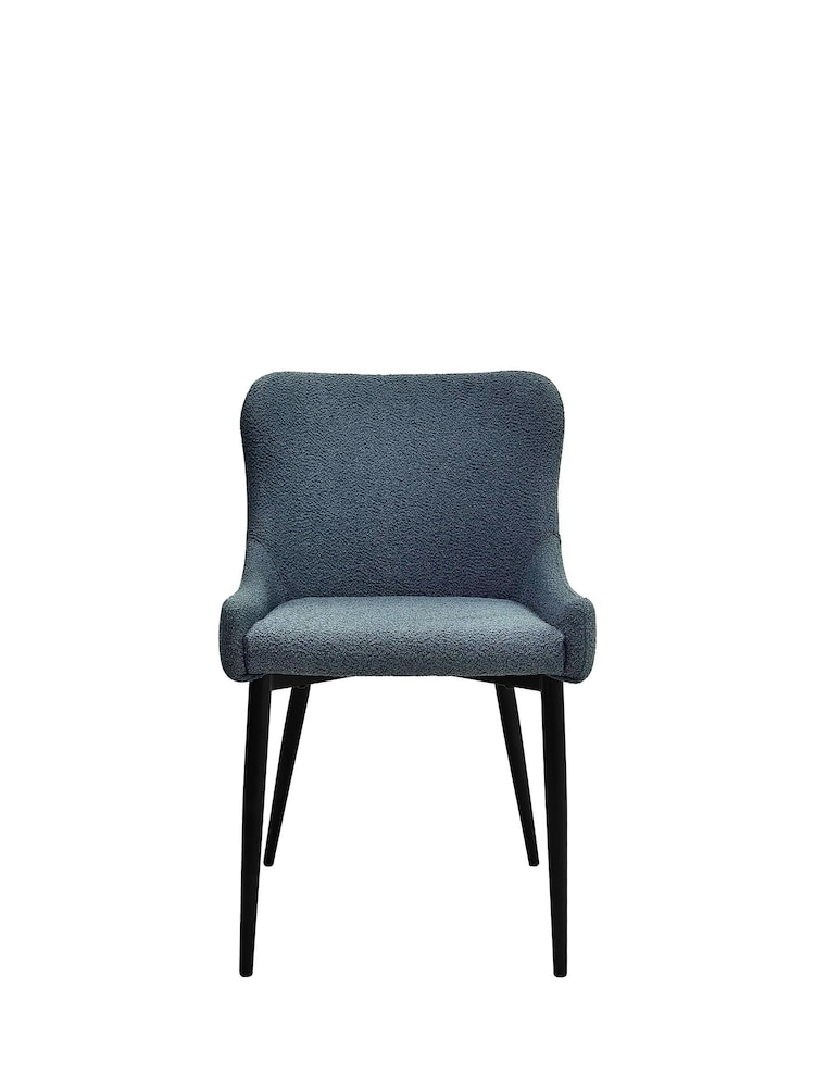 Bentley Designs Set of 2 Blue Rubens Upholstered Dining Chairs - Image 2 of 5