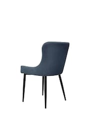 Bentley Designs Set of 2 Blue Rubens Upholstered Dining Chairs - Image 3 of 5