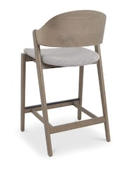 Bentley Designs Grey Oiled Oak Vega Ply Back Barstool Single - Image 5 of 5