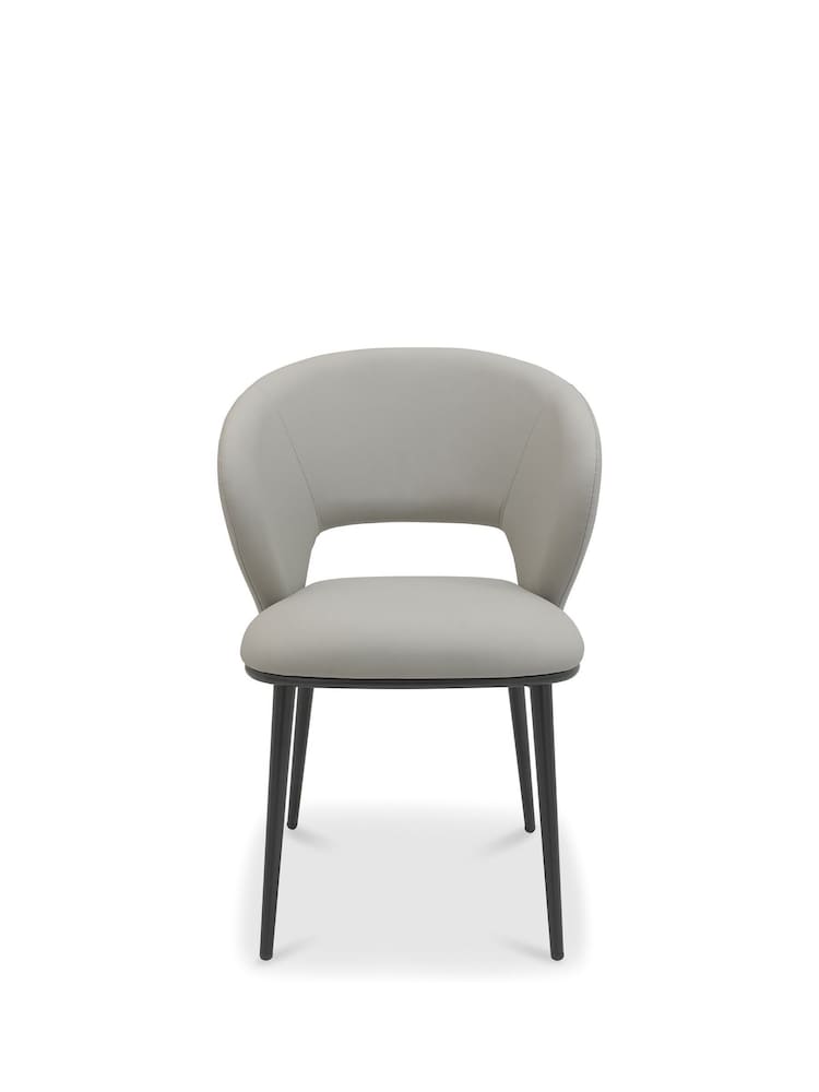 Bentley Designs Set of 2 Grey Luca Upholstered Dining Chairs - Image 2 of 4