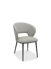 Bentley Designs Set of 2 Grey Luca Upholstered Dining Chairs - Image 3 of 4