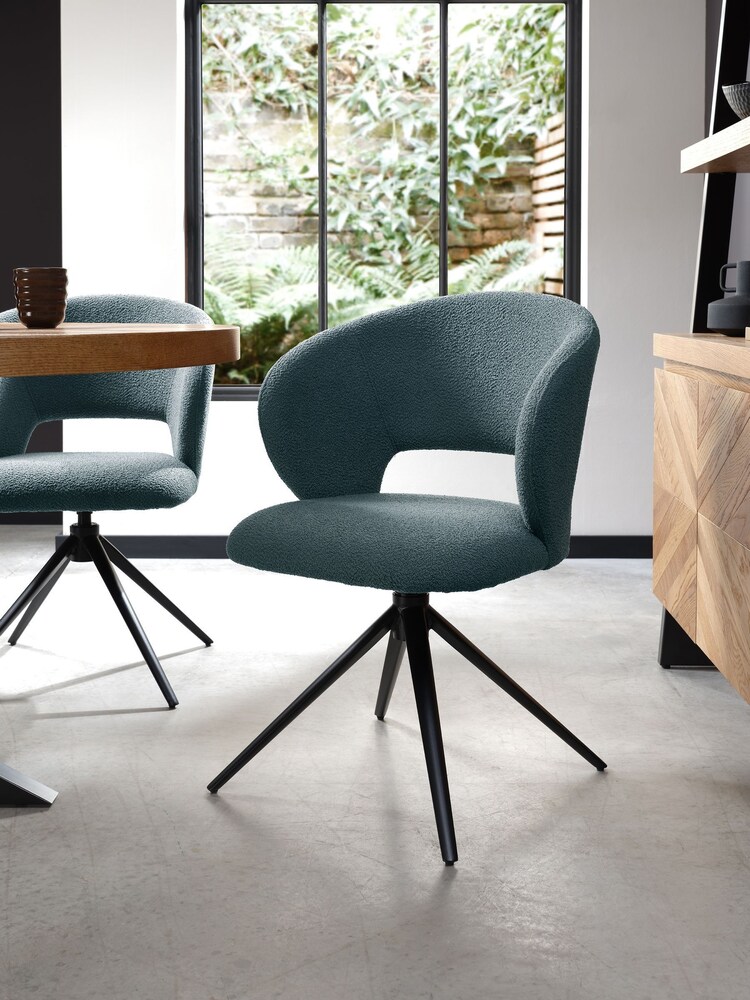 Bentley Designs Blue Stella Swivel Dining Chair Single - Image 1 of 6 Bentley Designs Blue Stella Swivel Dining Chair Single - Image 1 of 6