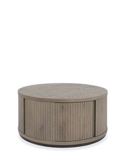 Bentley Designs Grey Oiled Oak Vega Round Coffee Table Sideboard - Image 3 of 5