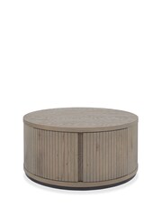 Bentley Designs Grey Oiled Oak Vega Round Coffee Table Sideboard - Image 4 of 5