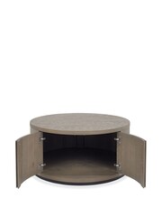 Bentley Designs Grey Oiled Oak Vega Round Coffee Table Sideboard - Image 5 of 5