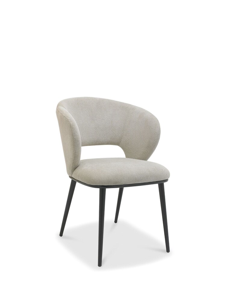 Bentley Designs Set of 2 Beige Luca Upholstered Dining Chairs - Image 2 of 5