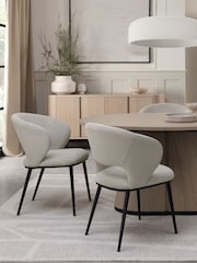Bentley Designs Set of 2 Beige Luca Upholstered Dining Chairs - Image 5 of 5