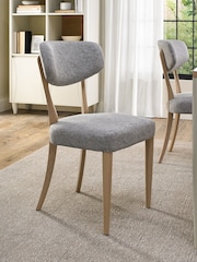 Bentley Designs Set of 2 Scandi Oak Larsen Upholstered Back Dining Chairs - Image 1 of 6