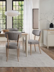 Bentley Designs Set of 2 Scandi Oak Larsen Upholstered Back Dining Chairs - Image 2 of 6