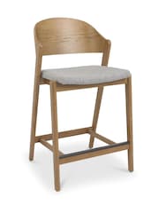 Bentley Designs Rustic Oak Vega Ply Back Barstool Single - Image 3 of 5