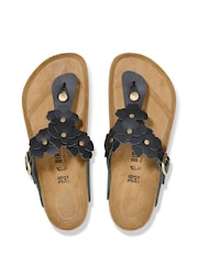 Birkenstock Black Gizeh Flowers Smooth Leather Sandals - Image 3 of 3