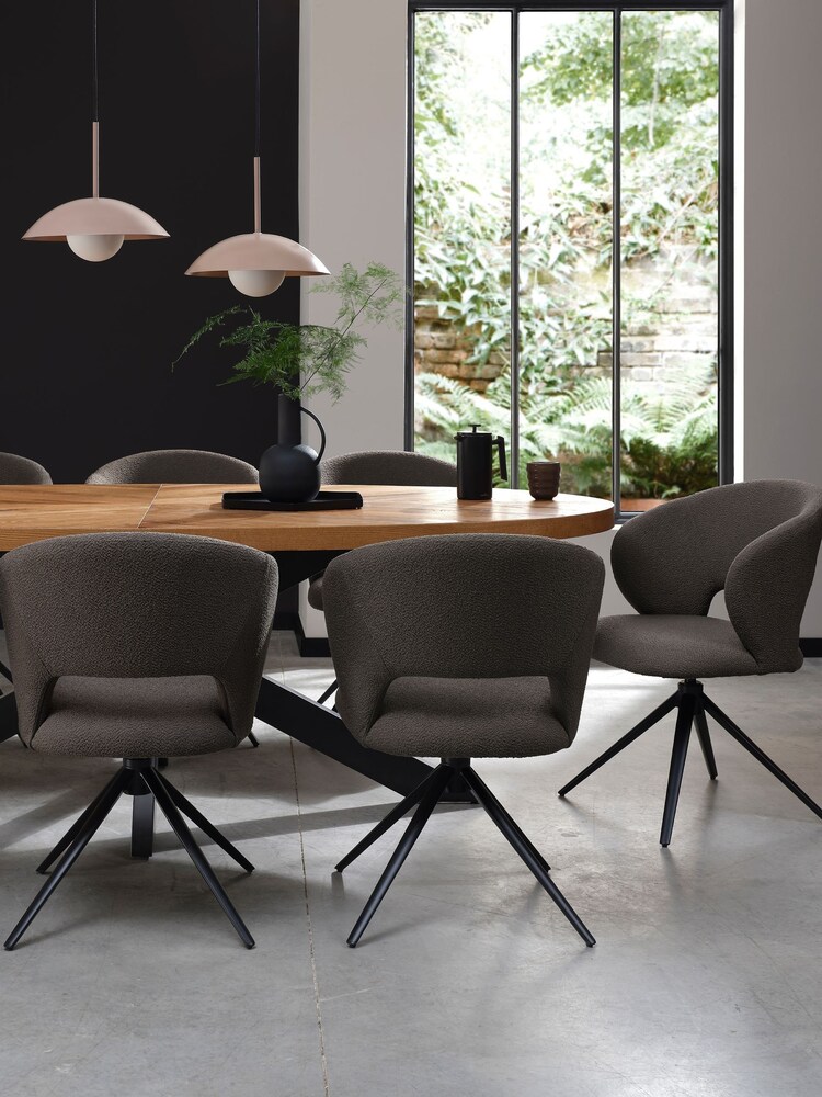Bentley Designs Grey Stella Swivel Dining Chair Single - Image 6 of 6 Bentley Designs Grey Stella Swivel Dining Chair Single - Image 6 of 6