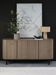 Bentley Designs Grey Oiled Oak Vega Wide Sideboard - Image 1 of 6