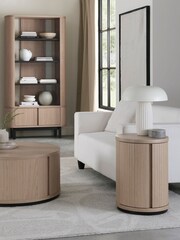 Bentley Designs Scandi Oak Vega Round Lamp Table - Image 3 of 6