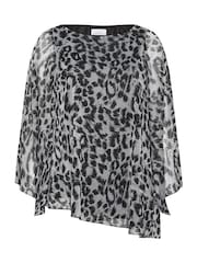 Yours Curve Grey Long Sleeve Asymmetric Hem Blouse - Image 5 of 5