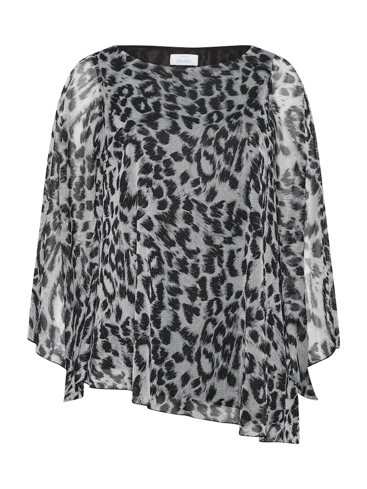 Yours Curve Grey Long Sleeve Asymmetric Hem Blouse - Image 5 of 5
